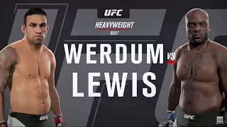 EA Sports UFC 2 - Fabricio Werdum vs Derrick Lewis UFC 216 Full Fight Simulation