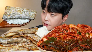 아내표 집밥🍚 갈치구이 흰쌀밥 갓담근 김치 미역줄기김치 요리 먹방 Kimchi & Grilled Fish ASMR MUKBANG REAL SOUND EATING SHOW