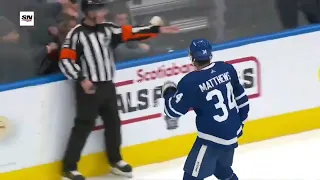 Auston Matthews Very Angry After No Call Leads To Arizona's OT Goal...