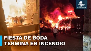 Incendio arrasa con fiesta de boda en San Miguel de Allende