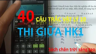 VẬT LÝ 10 - BÀI TẬP TRẮC NGHIỆM GIỮA HỌC KÌ 1 - CHƯƠNG TRÌNH MỚI