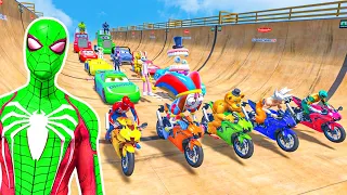 GTA 5 SPIDER-MAN 2, POPPY PLAYTIME, Five Nights at Freddy's Join in Epic New Stunt Racing #51