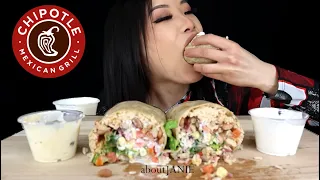 ASMR LOADED CHIPOTLE BURRITO MUKBANG #chipotle #eatingsounds #saucy