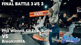 Phil Wizard, Lil Zoo, Sunni VS BreakinMIA (final battle) // Freestyle Session 2023 // stance