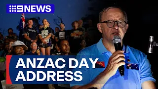 Anzac Day 2024: Prime Minister speaks at dawn service in Papua New Guinea | 9 News Australia