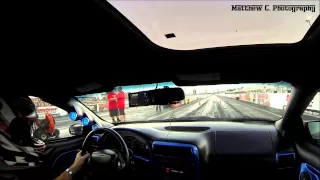 4th Gen Camaro Drag Race, T-Top flys off with GoPro attached! (HD)