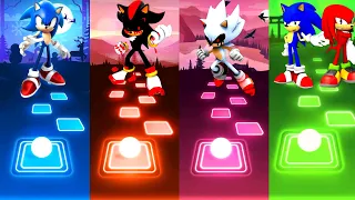 Sonic vs Shadow Exe vs Silver Sonic Exe vs Sonic Knuckles | Tiles Hop EDM Rush