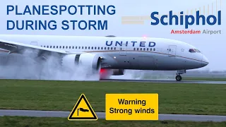 20 MINS OF LANDING | AMSTERDAM SCHIPHOL AIRPORT | PLANES SPOTTING | DURING STORM