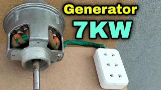 I turn bracket fan into 220v 7000w electric generator