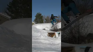 Snowboard vs. Dirt Jumps in the Backyard!