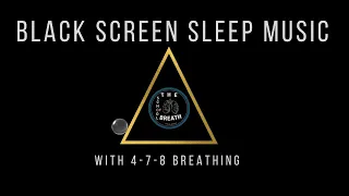 Sleep Music Black Screen 8 hours 🌙 Theta waves 5Hz 🌕 5 minutes of 4-7-8 Breathing