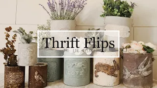 Thrift Flips • Painting Techniques • Faux Cement Finish • Clay • Stamps • Molds • Paint Cans