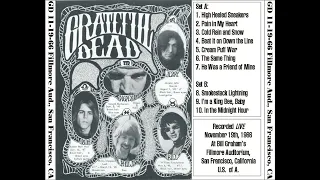 Grateful Dead - Pain In My Heart (11-19-1966 at Fillmore Auditorium)