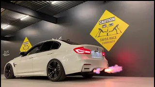 BMW M3 650HP Straight pipes Flames