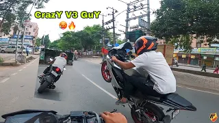 StreeT Race is Love ❤️  | YAMAHA R15 V3 vs MT-15(ZARA) | Crazy Close Calls 😱