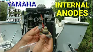 Internal Anodes on a YAMAHA Outboard 200,175,150 DIY Replacing on my Crooked PilotHouse Boat