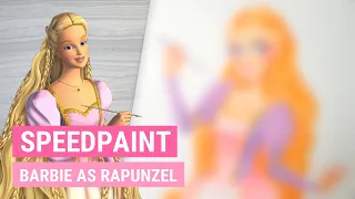 Drawing BARBIE as RAPUNZEL in My Style | Marker Speedpaint | iiKiui