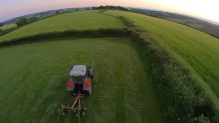 Thrashing ( Turning ) at Tregarland Massey Ferguson 5470 Cornwall U.K.