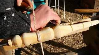 How To Turn A Wooden Garden Dibber On A Pole Lathe - Peter Wood (Part 3/5)