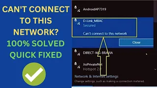 Can't connect to This Network( WIFI ) In Windows 1011 | Fix WiFi Not Working In Windows 10 /11