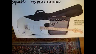 Unboxing a Squier Strat pack Stratocaster Olympic White