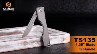 Samior TS135 Titanium Folding Scalpel Pocket Knife, 10 Replaceable #24 Carbon Steel Blades