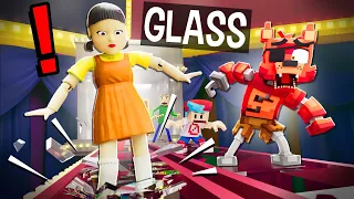 SQUID GAME GLASS BRIDGE vs. Friday Night Funkin', Among Us, FNAF, Baldi, and Bendy! - Animation
