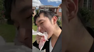 Rich man feeds homeless boy