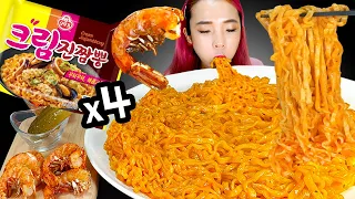 [Mukbang]🍜꾸덕꾸덕 오뚜기 크림 진짬뽕 4봉먹방!🤤CREAMY SEAFOOD STIR-FRIED RAMEN NOODLE * 4! Eating Show ASMR | 쎄미