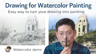 Drawing for Watercolor Painting - Turn your drawing into painting easy!