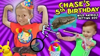 Chase's Wild Animals 5th BIRTHDAY PARTY w  Snakes, Pokemon & Silly String Battle FUNnel Vision