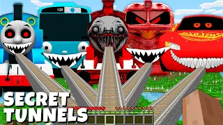 I found SECRET TUNNELS OF CHO CHO CHARLES THOMAS EXE MCQUEEN EXE TAYO BUS SCARY METRO IN MINECRAFT