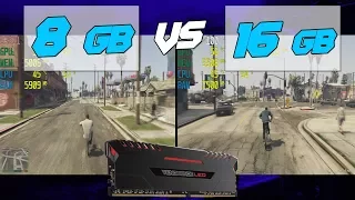 8GB RAM vs 16GB RAM Test in Games (Single channel vs. Dual channel) 2018 gta 5