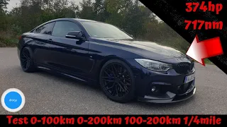 BMW 435d xdrive F32 | Stage 1| 374hp 717nm | Dragy Test 0-100km 0-200km 100-200km 1/4mile |