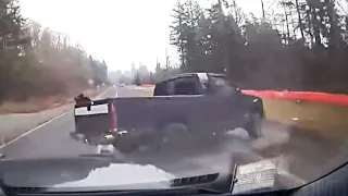 Dashcam Shows Thurston County Deputies Performing a PIT Maneuver on a Truck During a Wild Pursuit