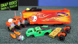 Hot Wheels Snap Rides Truck Trailer Testing Single Bone Shaker Pack Too