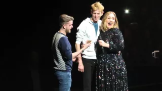 Adele brings fan with Adele tattoo on stage - Glasgow 25/03/16