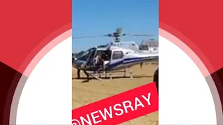 Veja o momento que Gusttavo Lima pousa de helicóptero na praia de Conceição do Araguaia