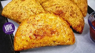 EMPANADAS DE PLATANO VERDE Rellenas de pechuga de pollo y queso
