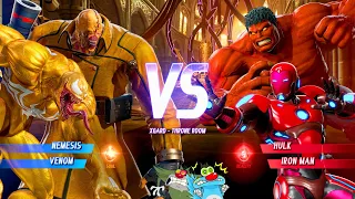 YELLOW VENOM & NEMESIS VS RED HULK & RED IRONMAN FIGHT IN MARVEL VS CAPCOM WITH OGGY AND JACK