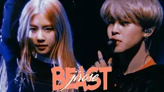 16+ || Jirose ↯ Rose (BLACKPINK) & Jimin  (BTS) ↯ beast ↯ [au!fmv]