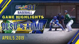 UAAP 81 Baseball Finals: DLSU vs. ADMU | Game Highlights | April 5, 2019