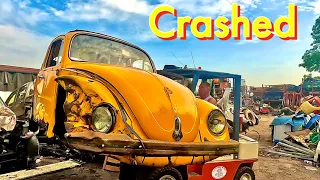 VW Beetle pulled from Scrapyard Crashed Abandoned!