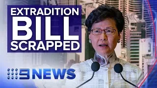 Hong Kong leader says China extradition bill “is dead” | Nine News Australia