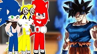 Sonic y sus amigos reasionaran a goku