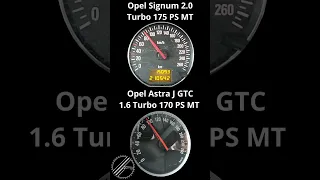 Opel Astra J GTC 1.6 Turbo 170 PS vs. Opel Signum 2.0 Turbo 175 PS 0-100 kmh Acceleration Comparison