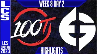 100 vs EG Highlights | LCS Spring 2023 W8D2 | 100 Thieves vs Evil Geniuses