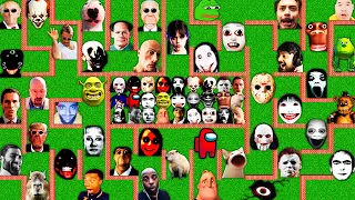 SURVIVAL MEGA MAZE with 100 NEXTBOTS in MINECRAFT animation OBUNGA gameplay - coffin meme