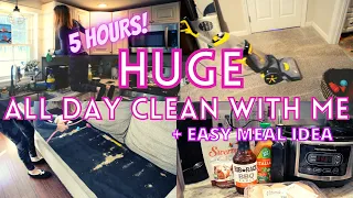 *HUGE*ALL DAY CLEAN WITH ME/DEEP CLEAN/REAL LIFE MESSES/EASY CROCKPOT MEAL/SPEED CLEANING MOTIVATION