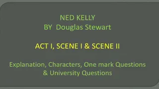 NED KELLY PLAY BY DOUGLAS STEWART(AUSTRALIAN LITERATURE)